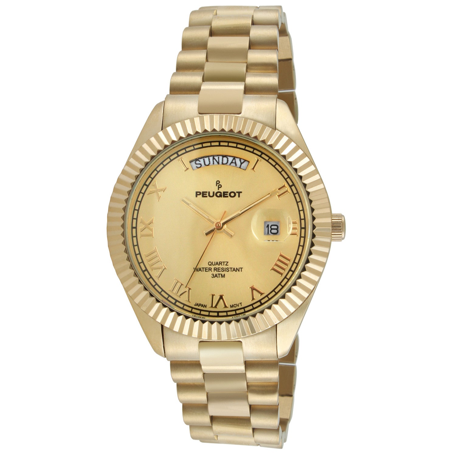 14K Gold Lady's Quartz Watch with Bark/Nugget Link Bracelet | Sarah Leonard  Jewelers